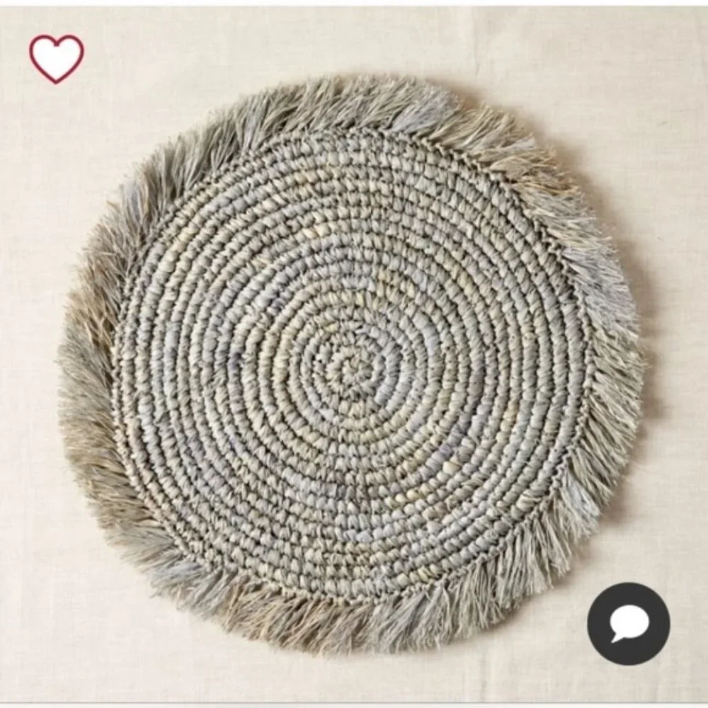COPY - 🌴West Elm Placemats (6) Frost Gray Woven Rattan